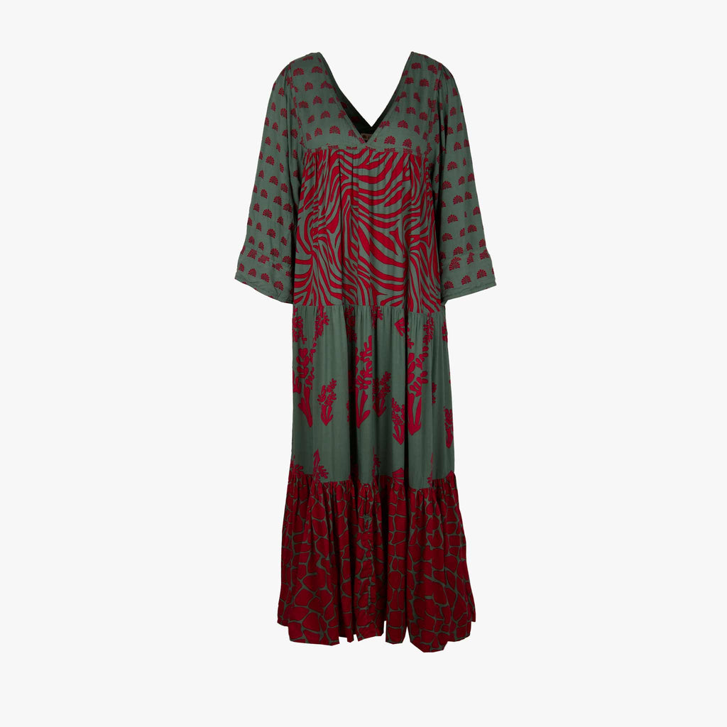 Genesis Maxi Stufenkleid | rot
