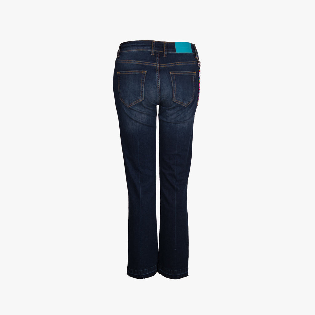Goldgarn Flare Jeans Rosengarten | dunkelblau
