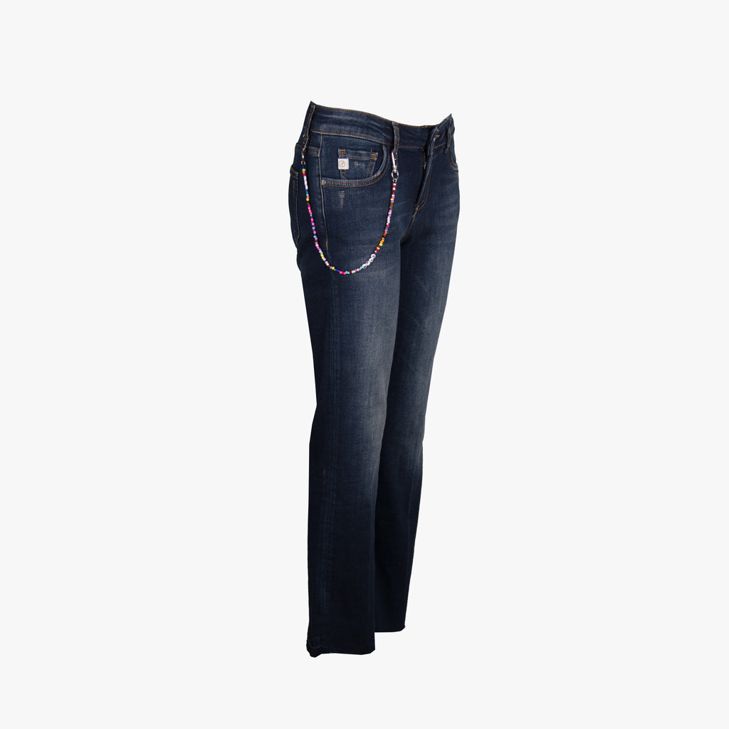 Goldgarn Flare Jeans Rosengarten | dunkelblau