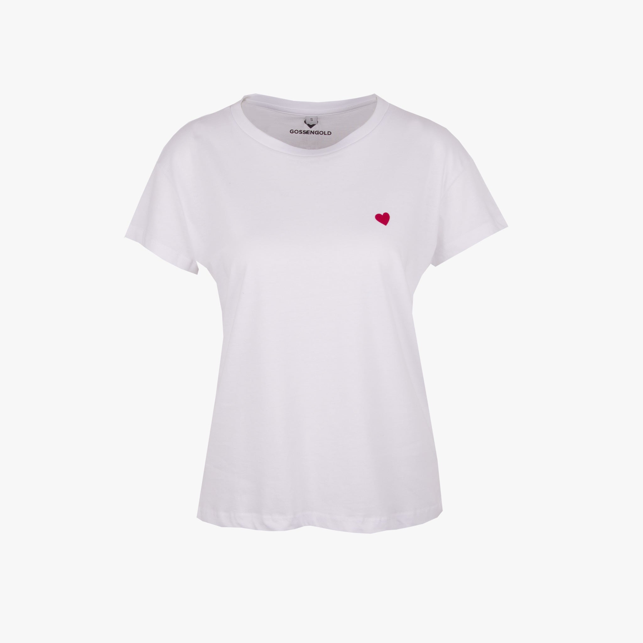 Gossengold Shirt red heart | weiß