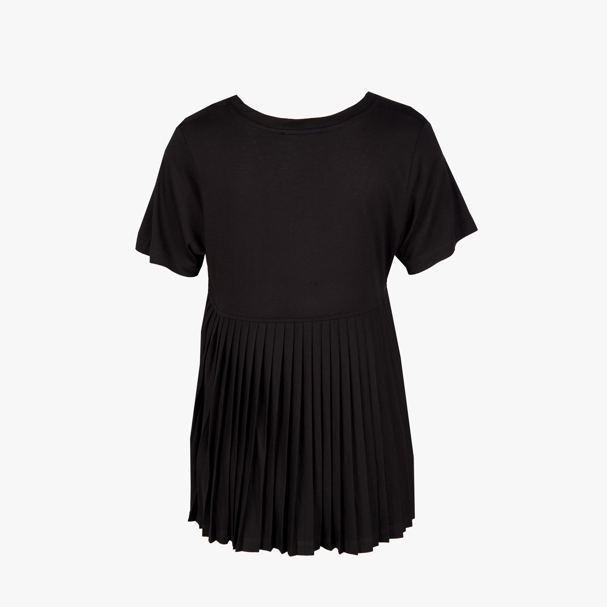 Hana San V-Shirt Backplissee | schwarz