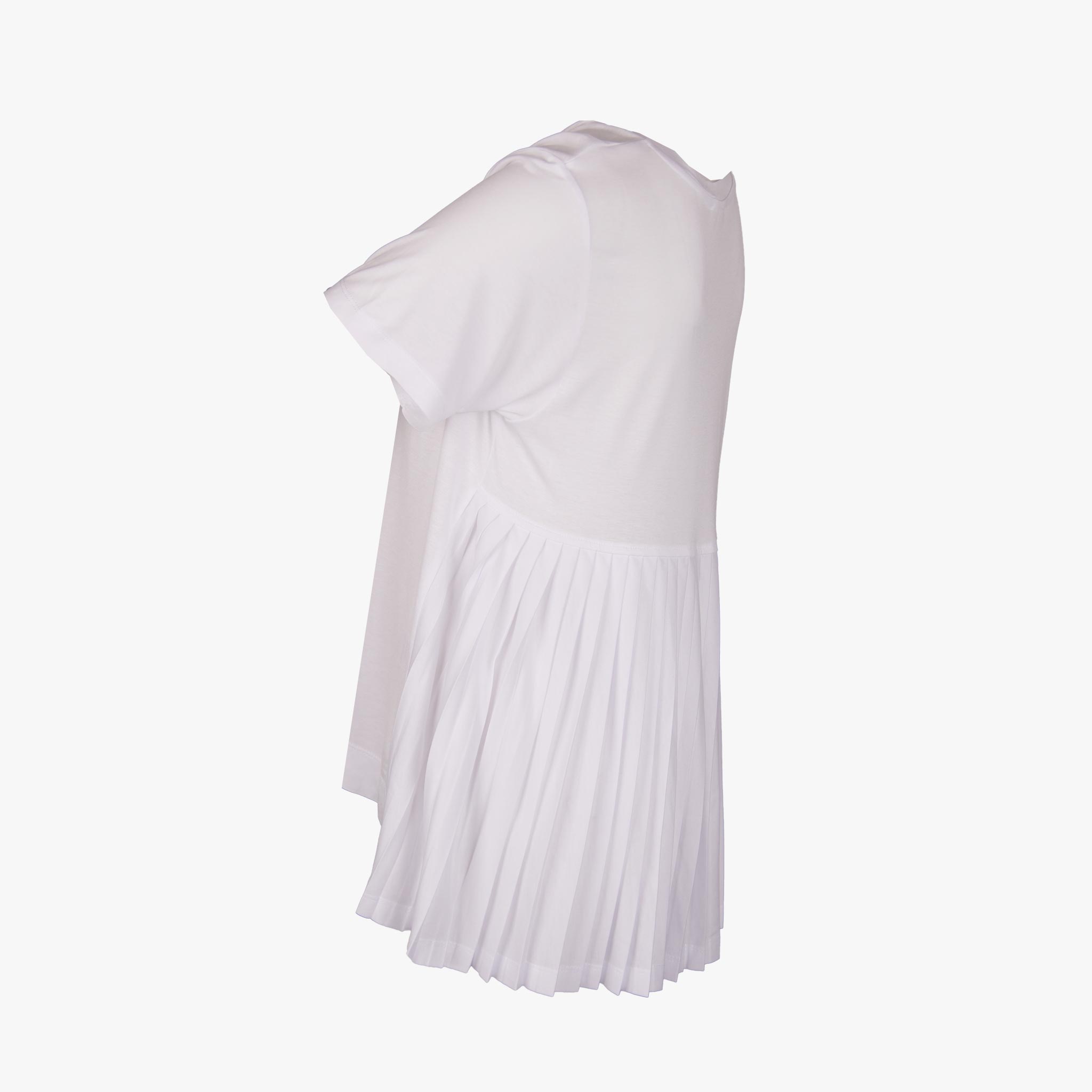 Hana San V-Shirt Backplissee | weiß