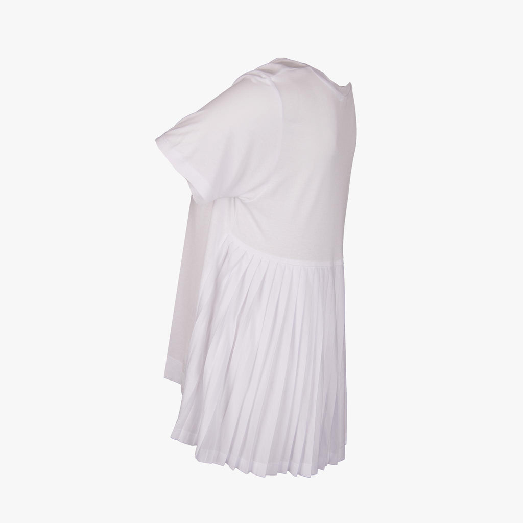 Hana San V-Shirt Backplissee | weiß