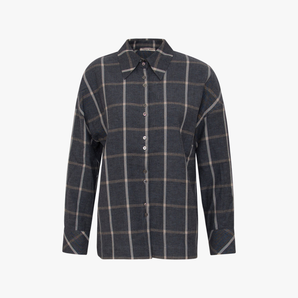 Bluse Karo |  indigo