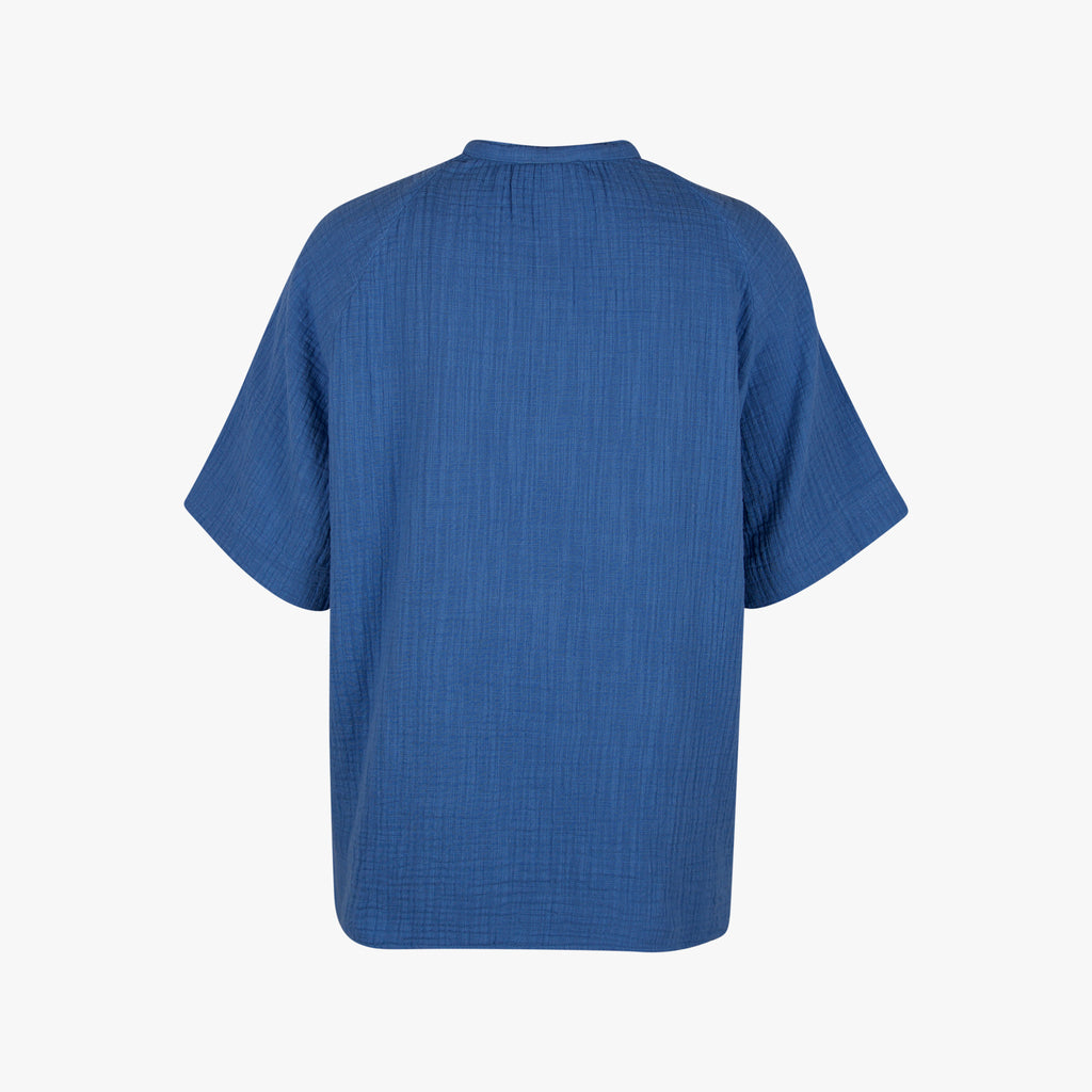 Hartford Baumwollbluse uni | blau
