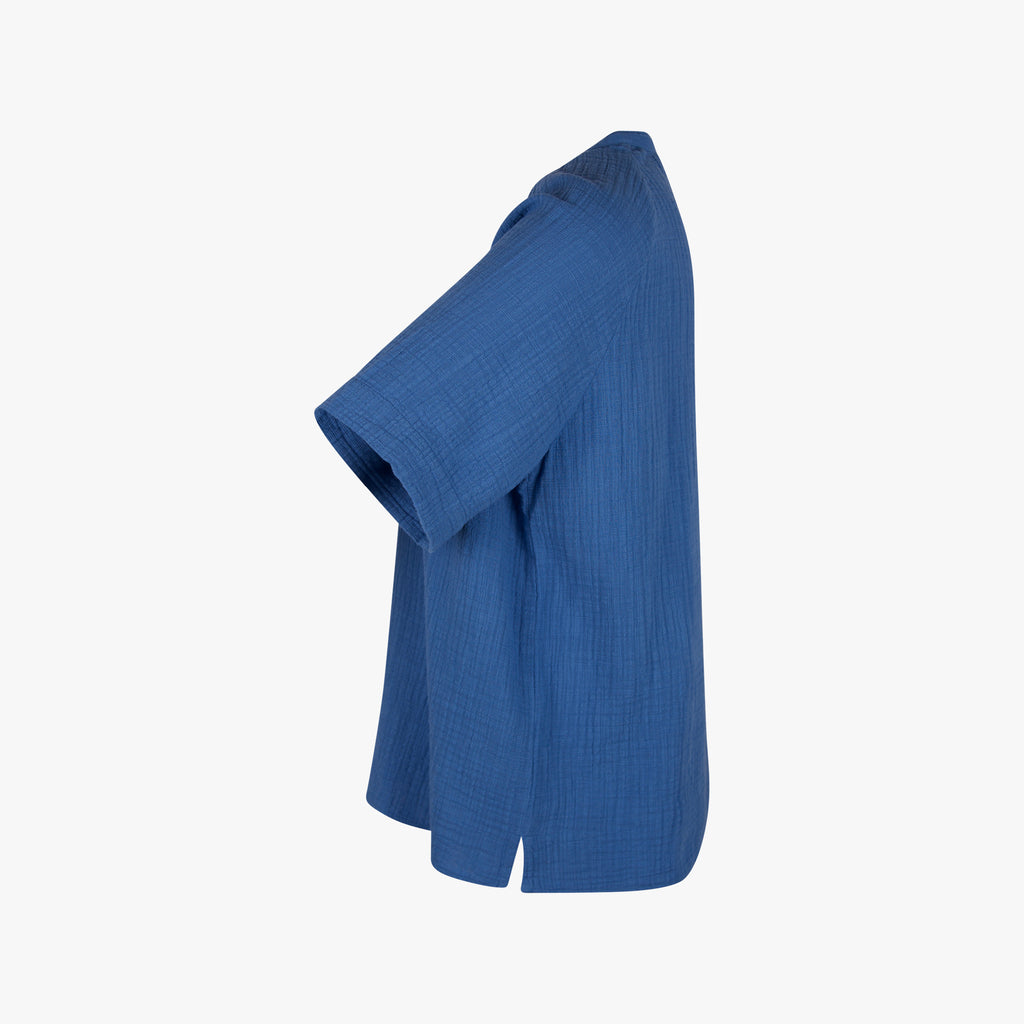 Hartford Baumwollbluse uni | blau