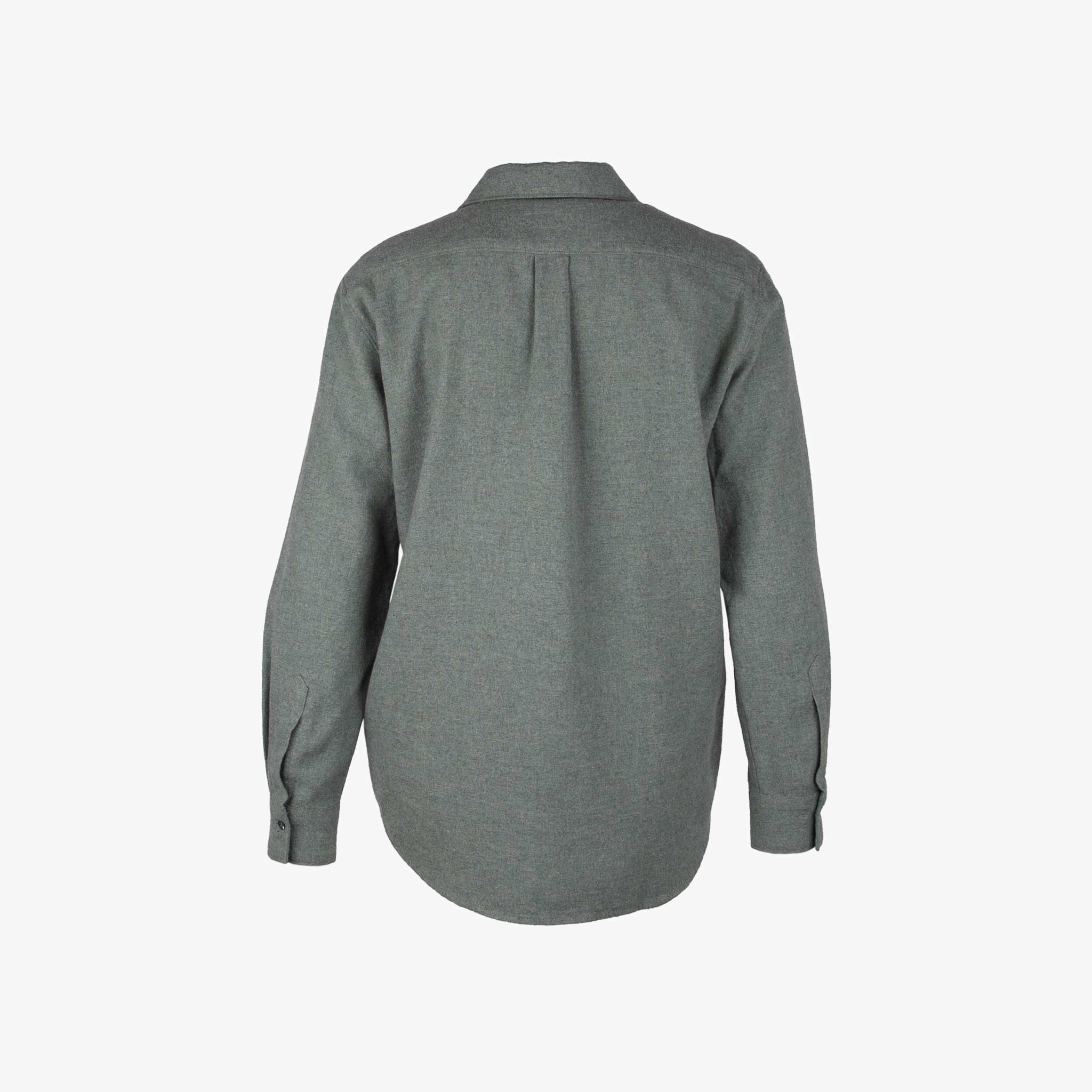 Hartford Bluse Flanell uni | grün