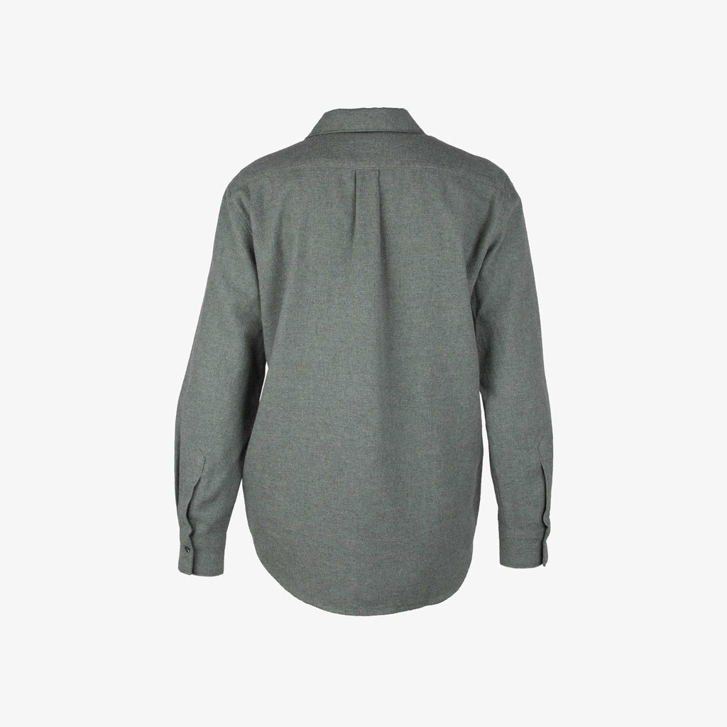 Hartford Bluse Flanell uni | grün