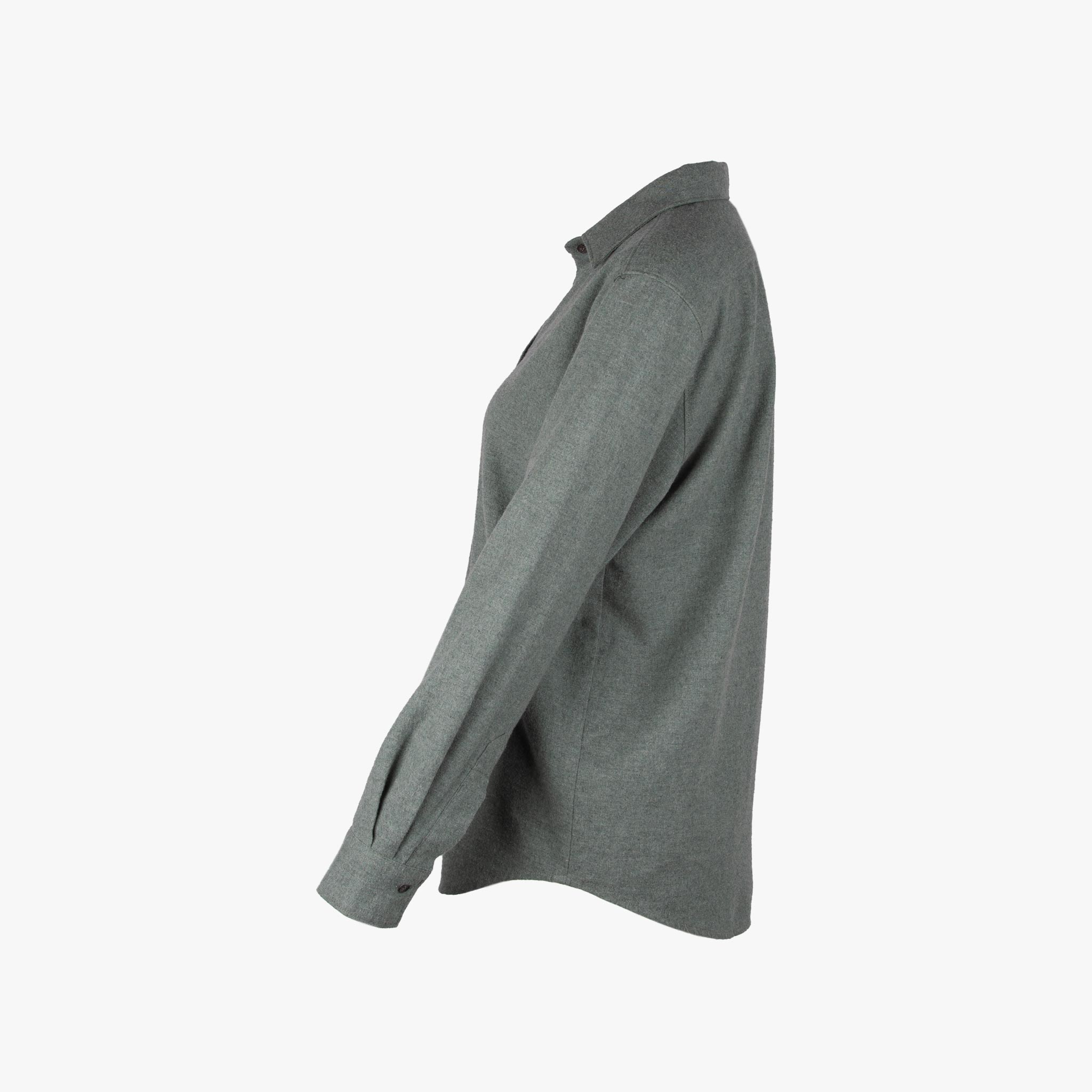 Hartford Bluse Flanell uni | grün