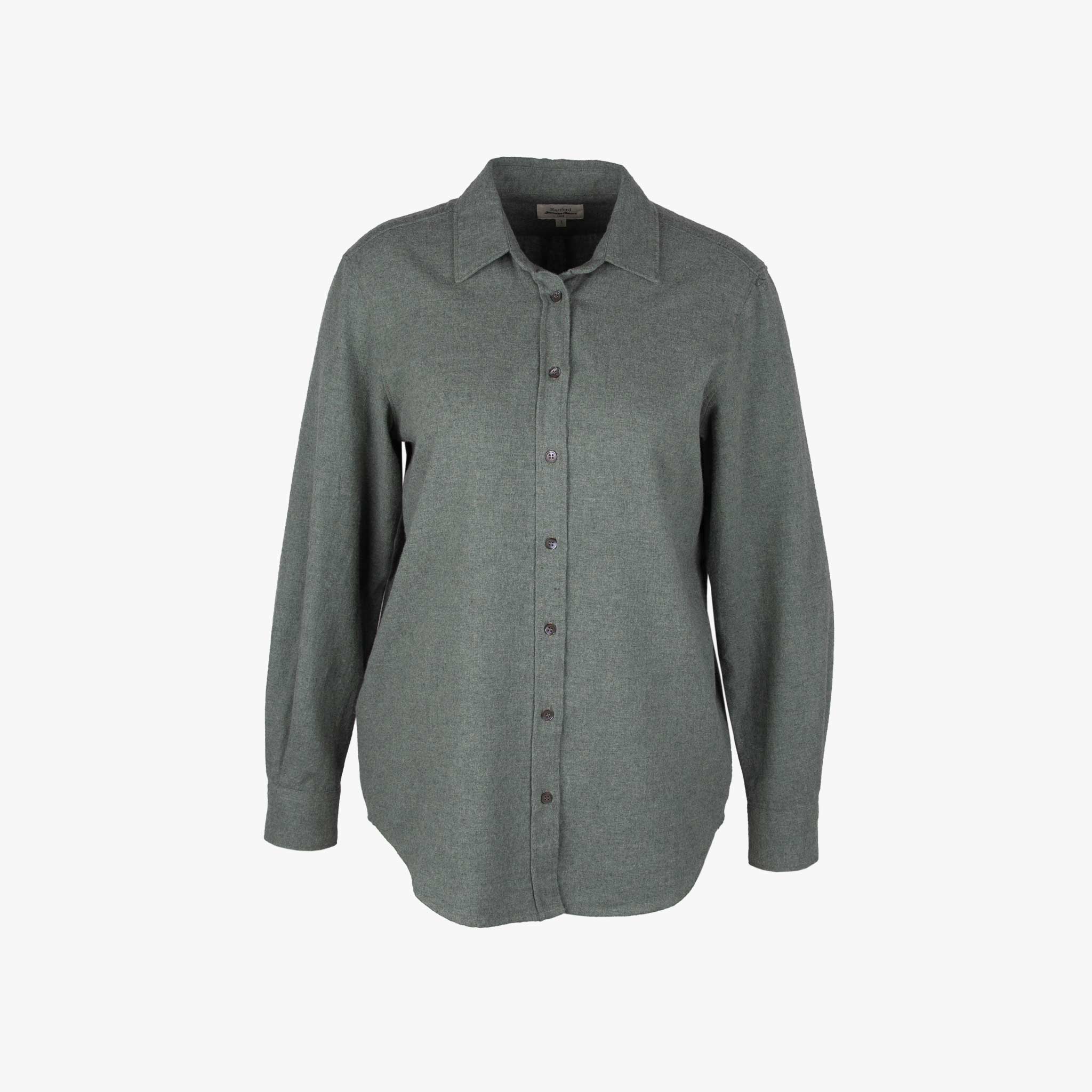 Hartford Bluse Flanell uni | grün