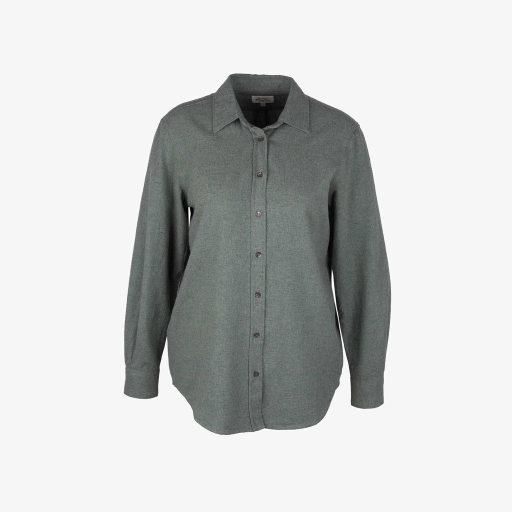 Hartford Bluse Flanell uni | grün