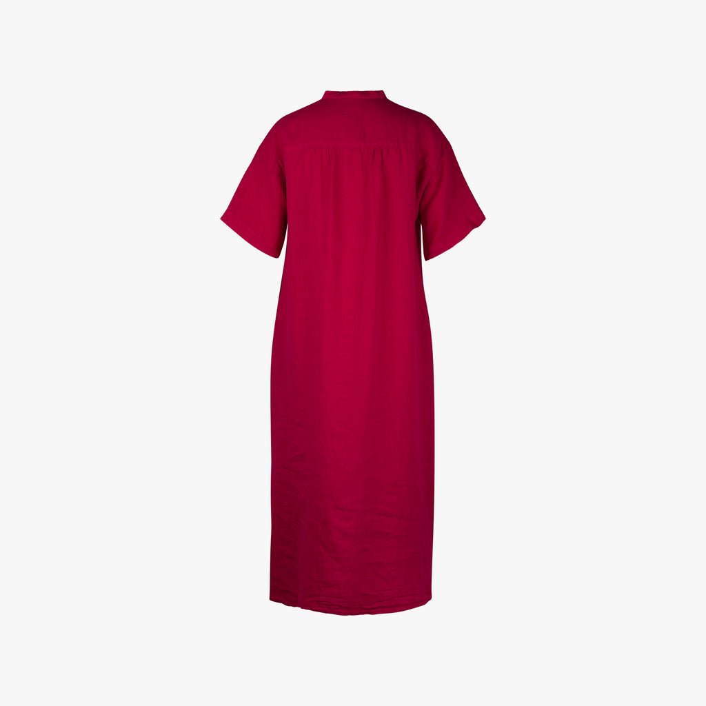 Hartford Leinenkleid Maxi | fuchsia