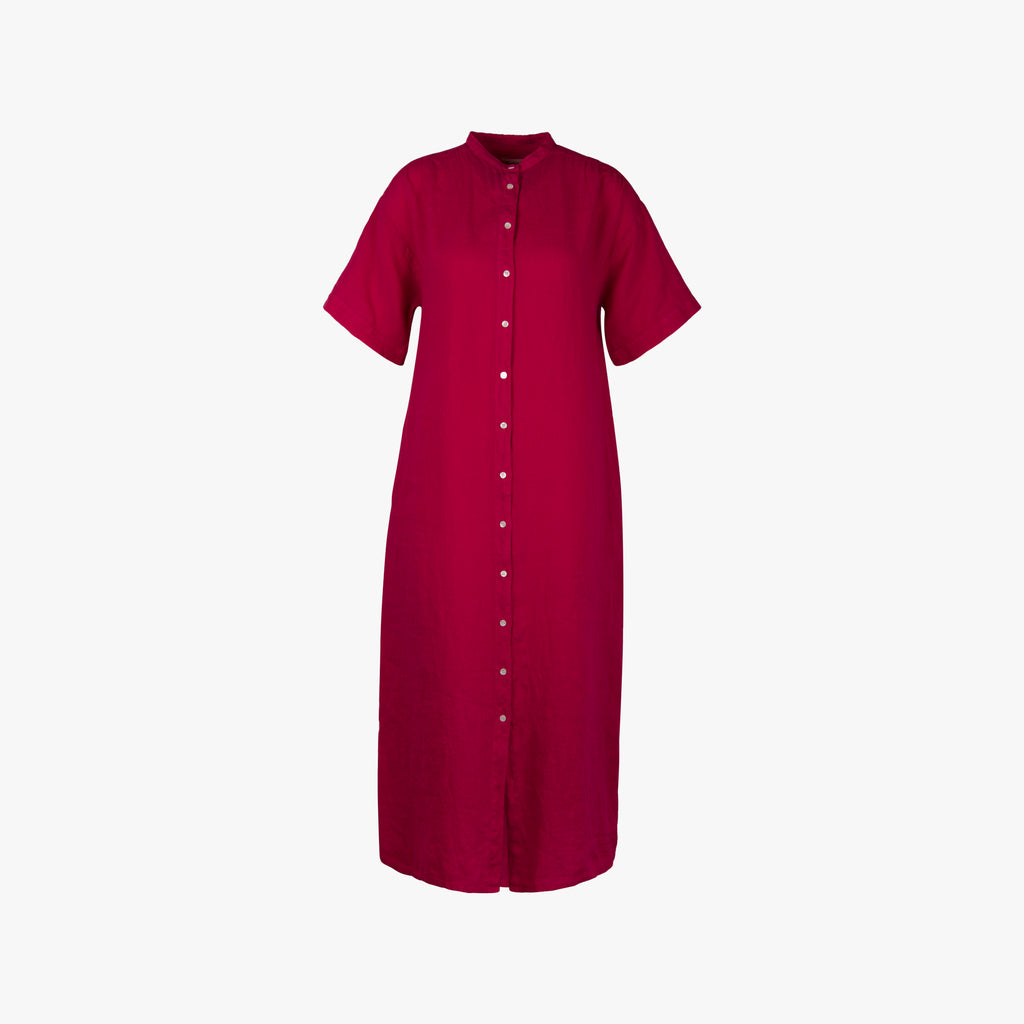 Hartford Leinenkleid Maxi | fuchsia