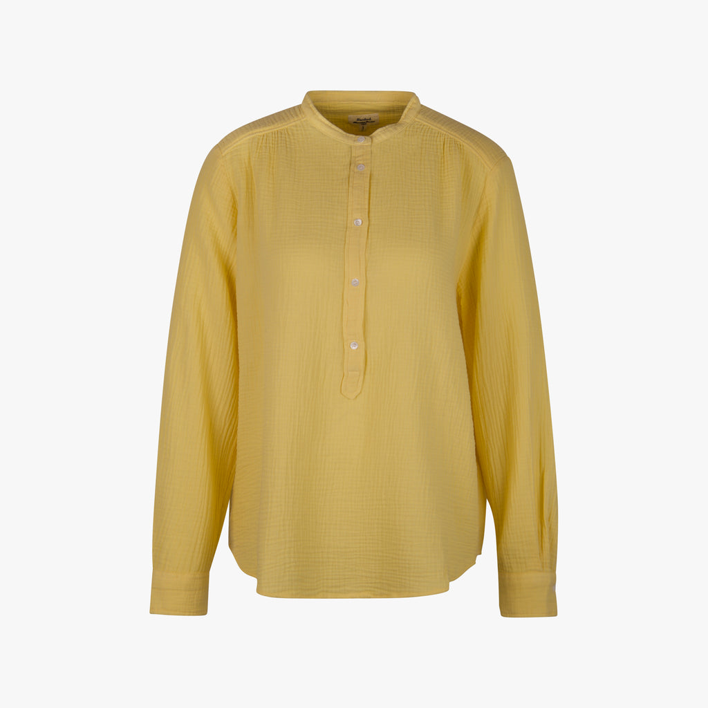 Hartford Stehkragenbluse Langarm | gelb