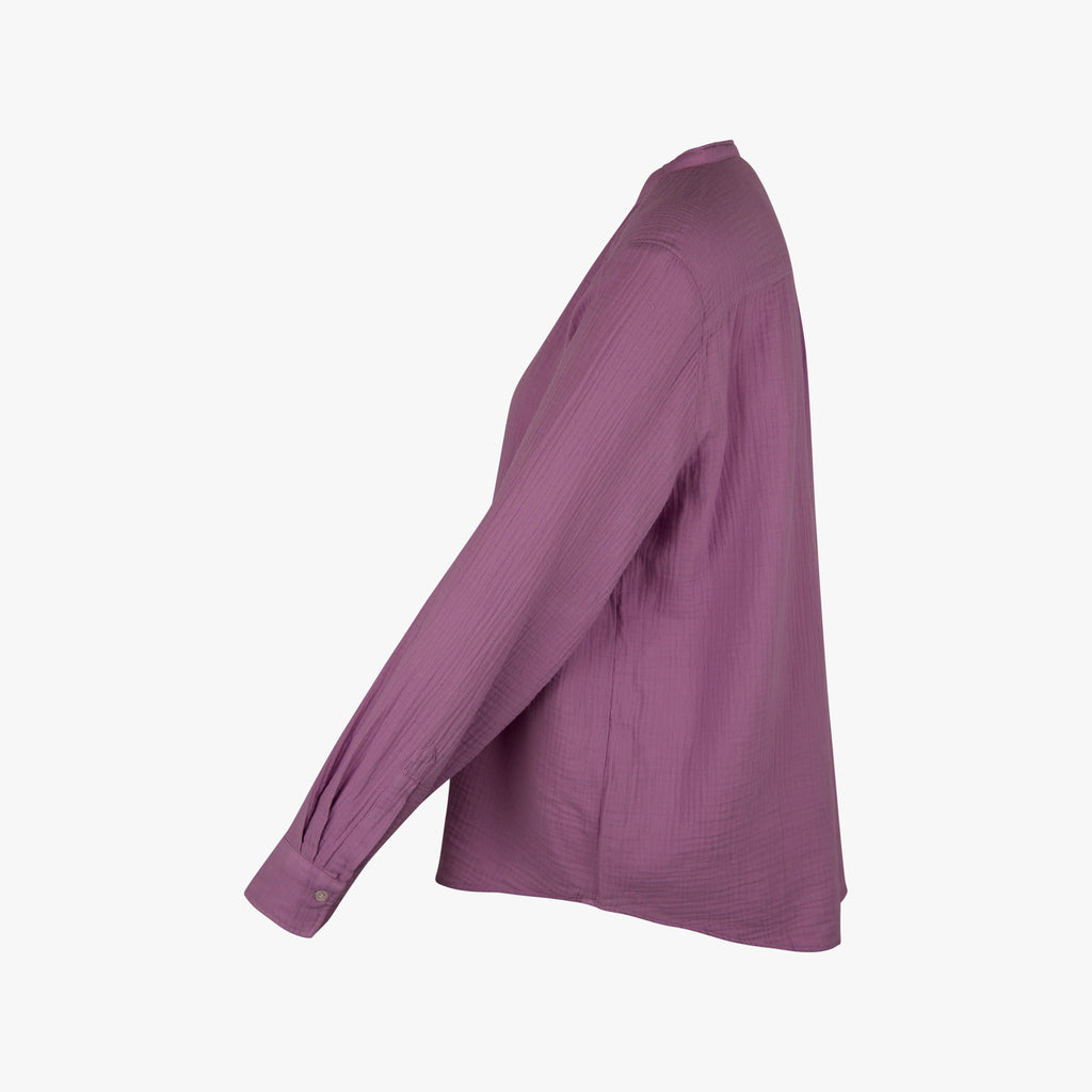 Hartford Stehkragenbluse Langarm | lavendel