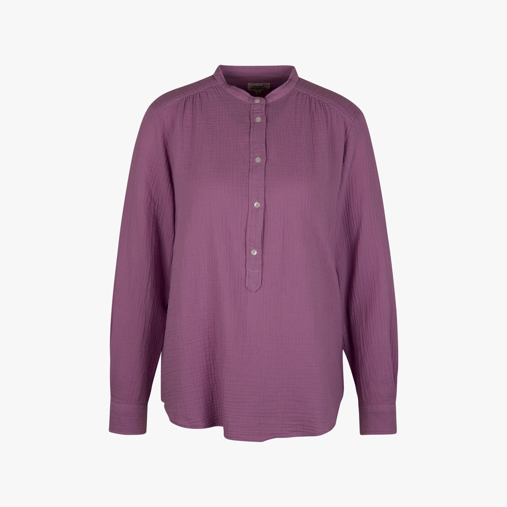 Hartford Stehkragenbluse Langarm | lavendel