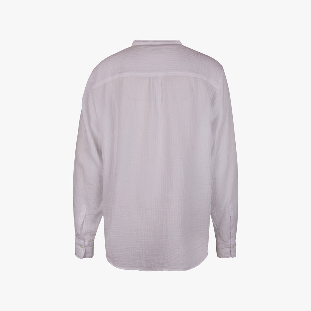 Hartford Stehkragenbluse Langarm | weiß