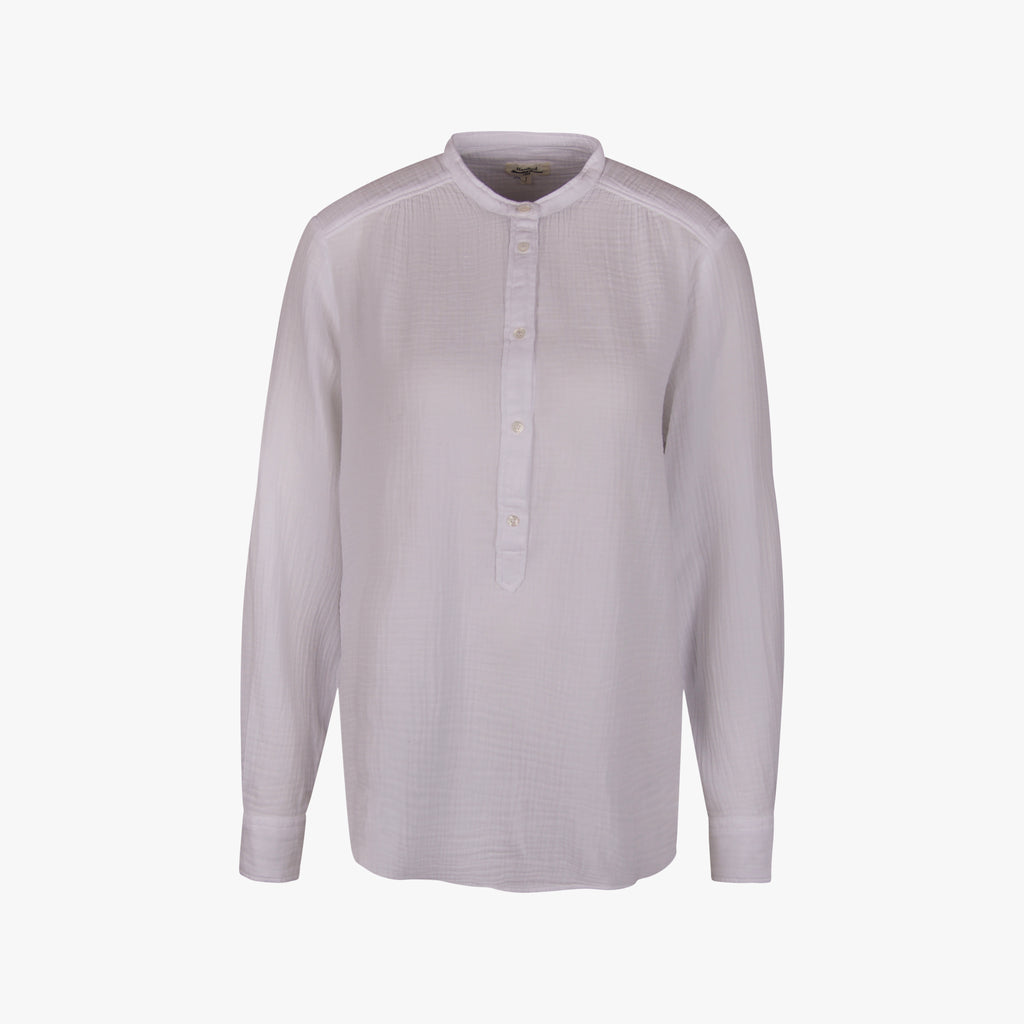 Hartford Stehkragenbluse Langarm | weiß