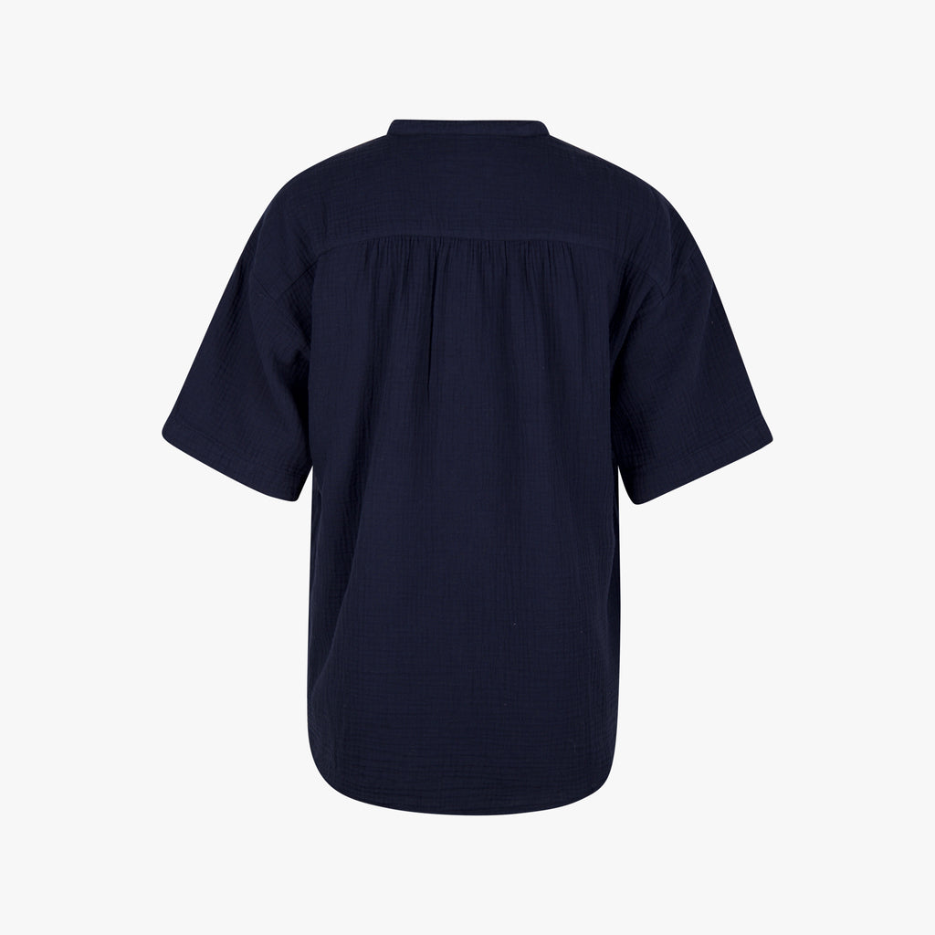 Hartford Stehkragenbluse | nachtblau