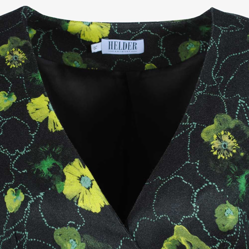Mantelkleid Mohnprint | grün