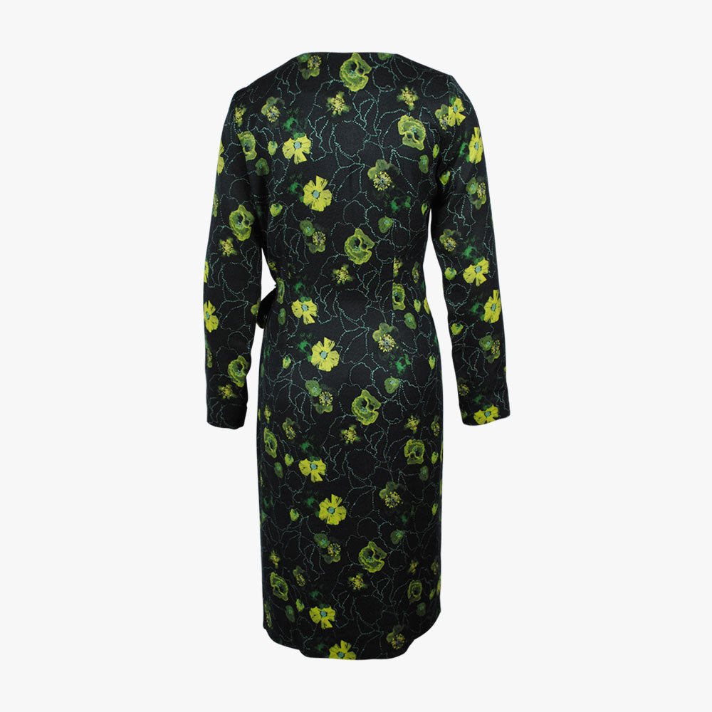 Mantelkleid Mohnprint | grün