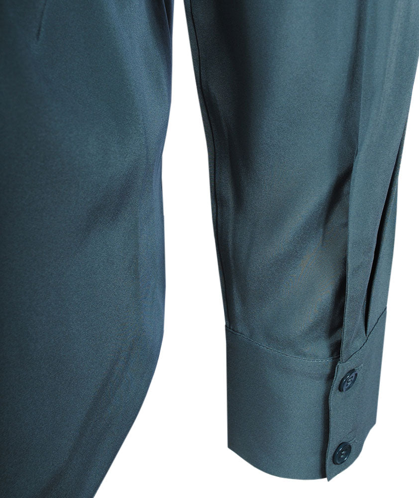 Seidenschlupfbluse uni | blau
