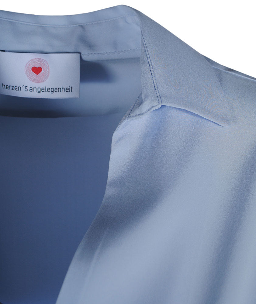 Hemdbluse Seide | hellblau