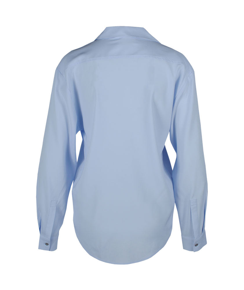 Hemdbluse Seide | hellblau