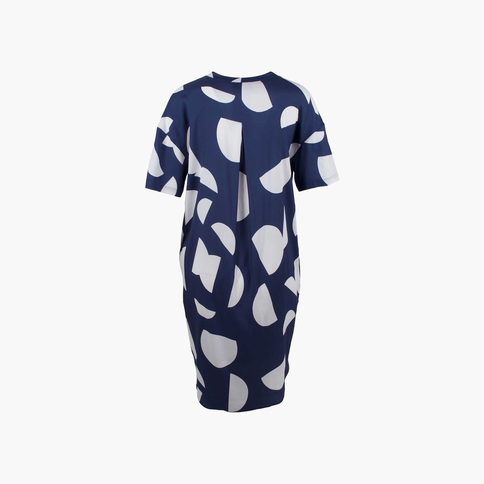 Kleid Viskose, Rückenansicht | blau-weiß