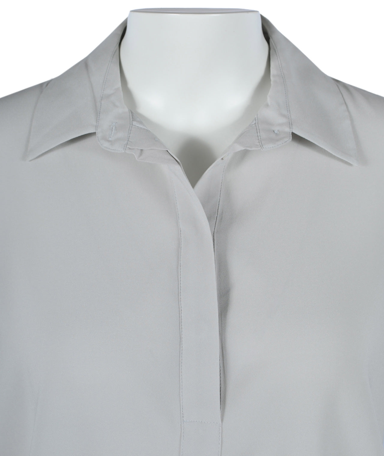 Longbluse Seide uni | grau