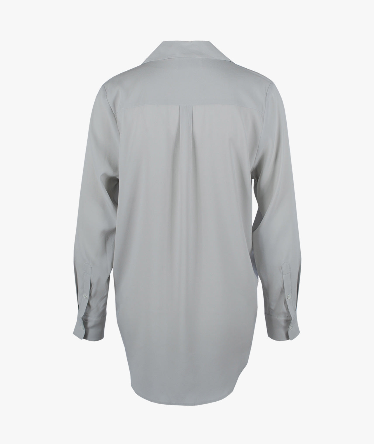 Longbluse Seide uni | grau