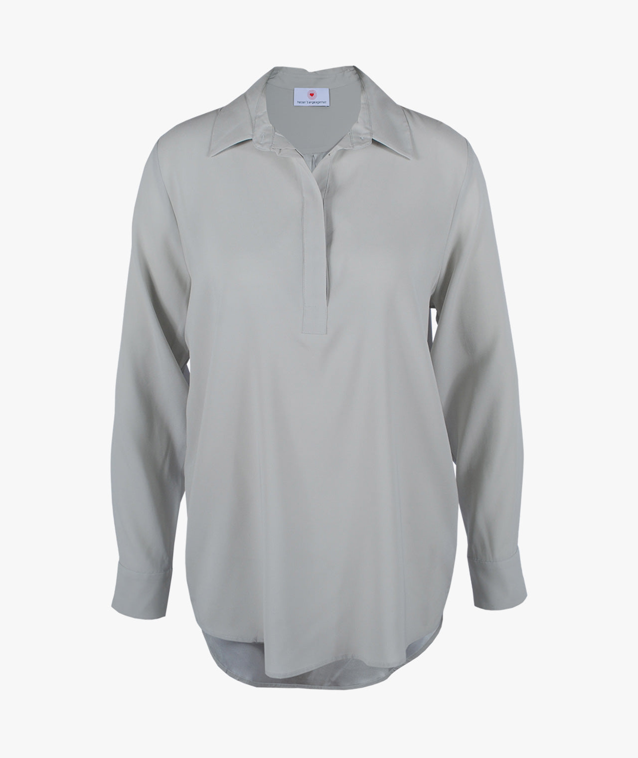 Longbluse Seide uni | grau