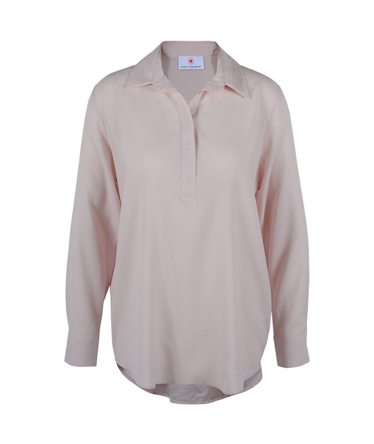 Longbluse Seide uni | rose