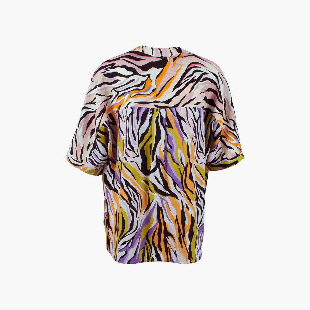 Schlupfbluse Animalprint | oliv