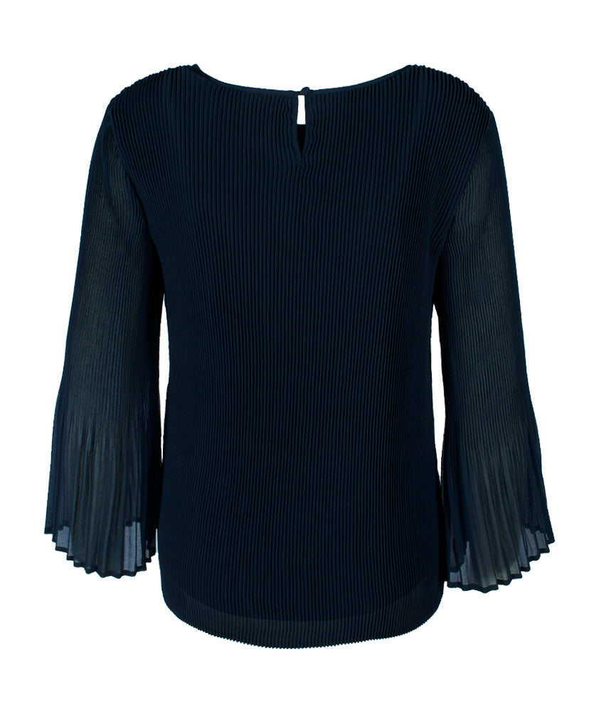 Bluse Plissee | marine