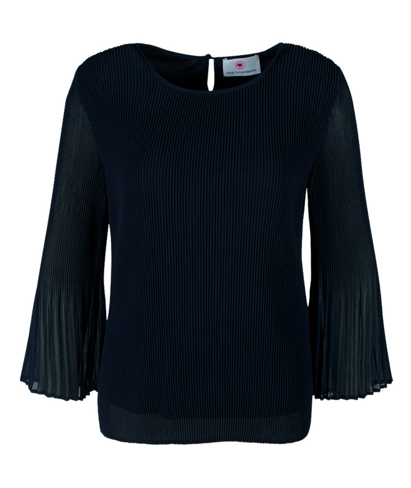 Bluse Plissee | marine