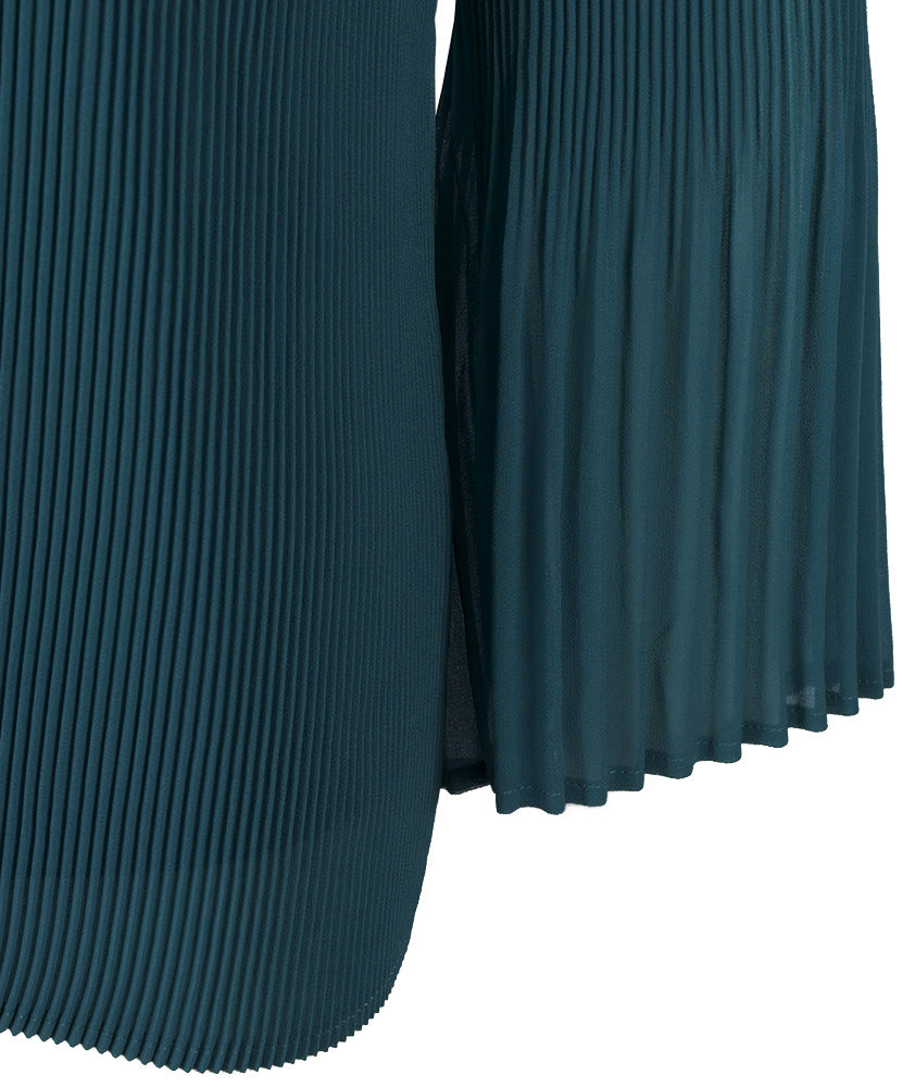 Bluse Plissee | petrol