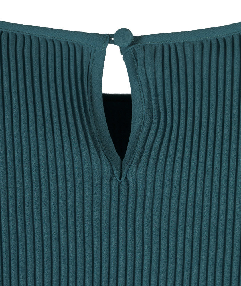 Bluse Plissee | petrol