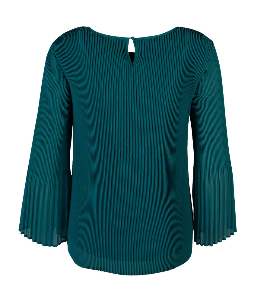 Bluse Plissee | petrol