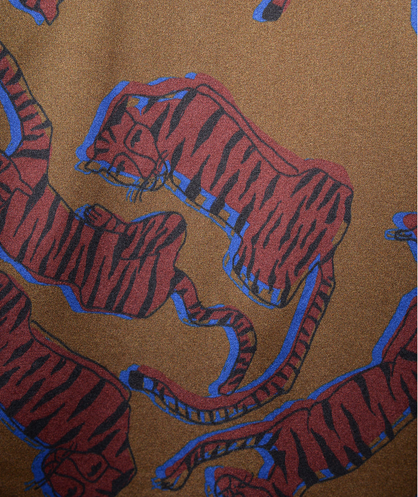 Seidenbluse Tigerprint (oliv, XXS) | oliv
