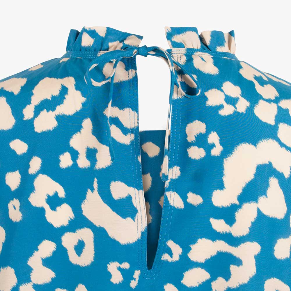 iHeart Kleid Leo Ballonärmel | blau