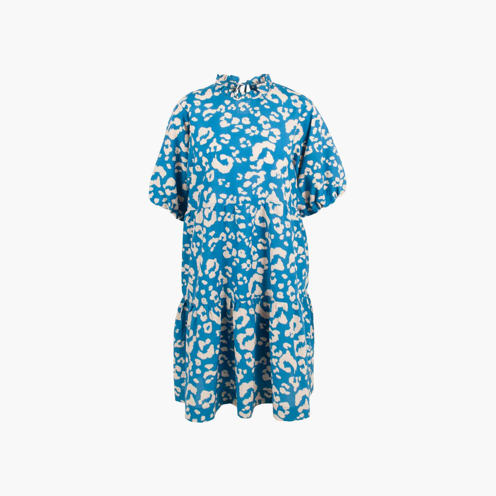 iHeart Kleid Leo Ballonärmel | blau