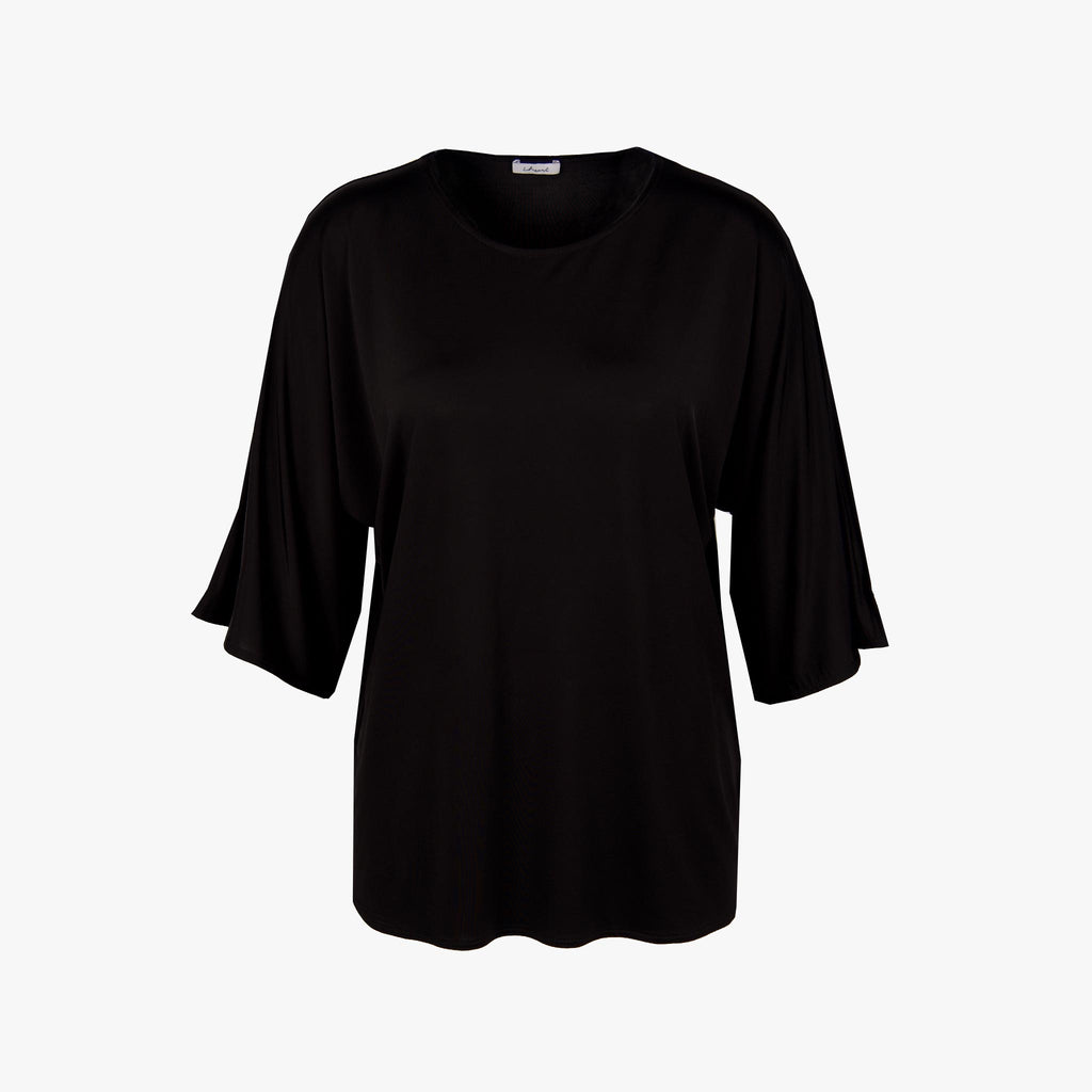 iheart Rundhals Blusenshirt uni | schwarz