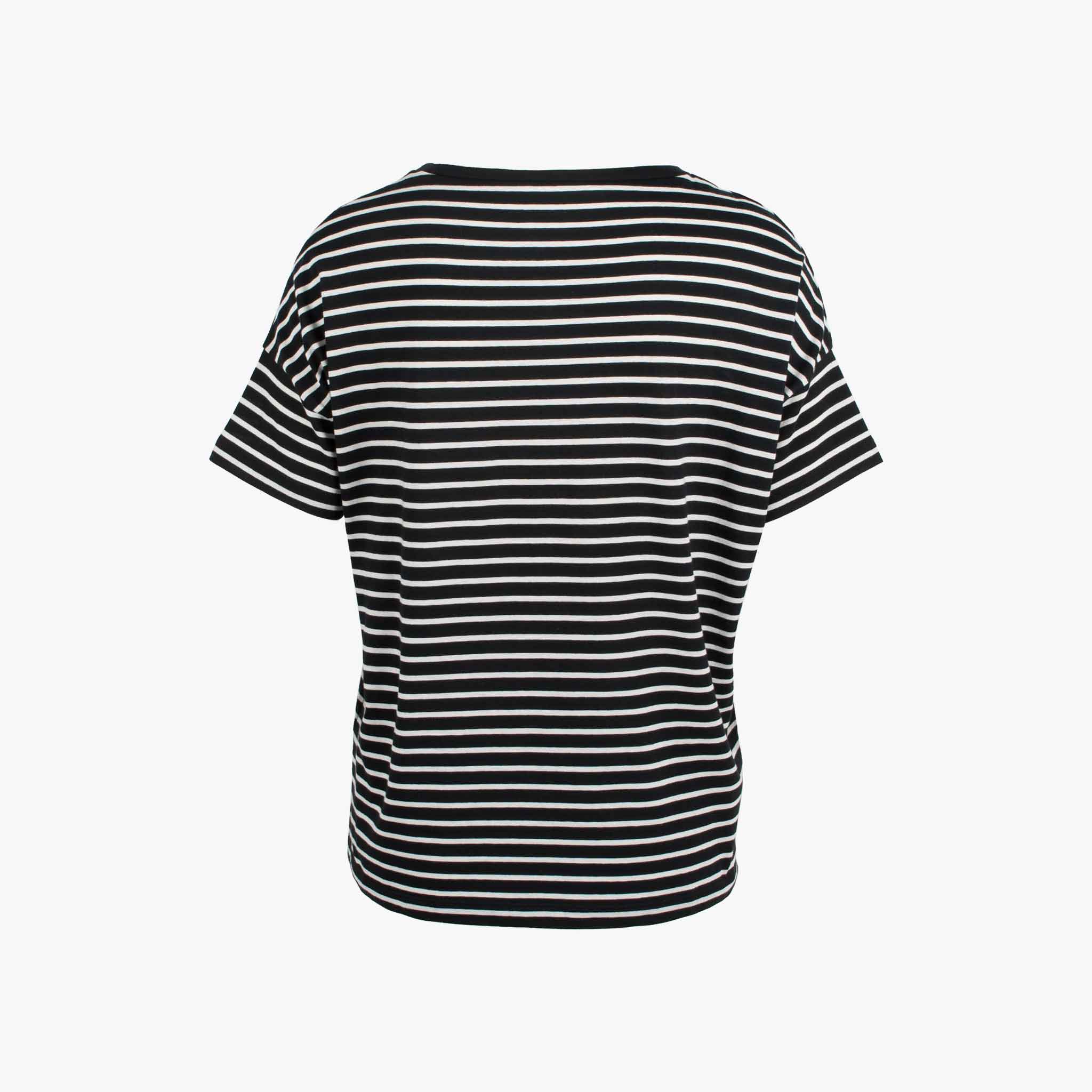 RH-Shirt Streifen, Rückenansicht | schwarz-weiß