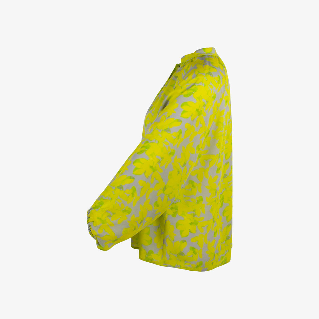 Seidenbluse Flou, Seitenansicht | grau