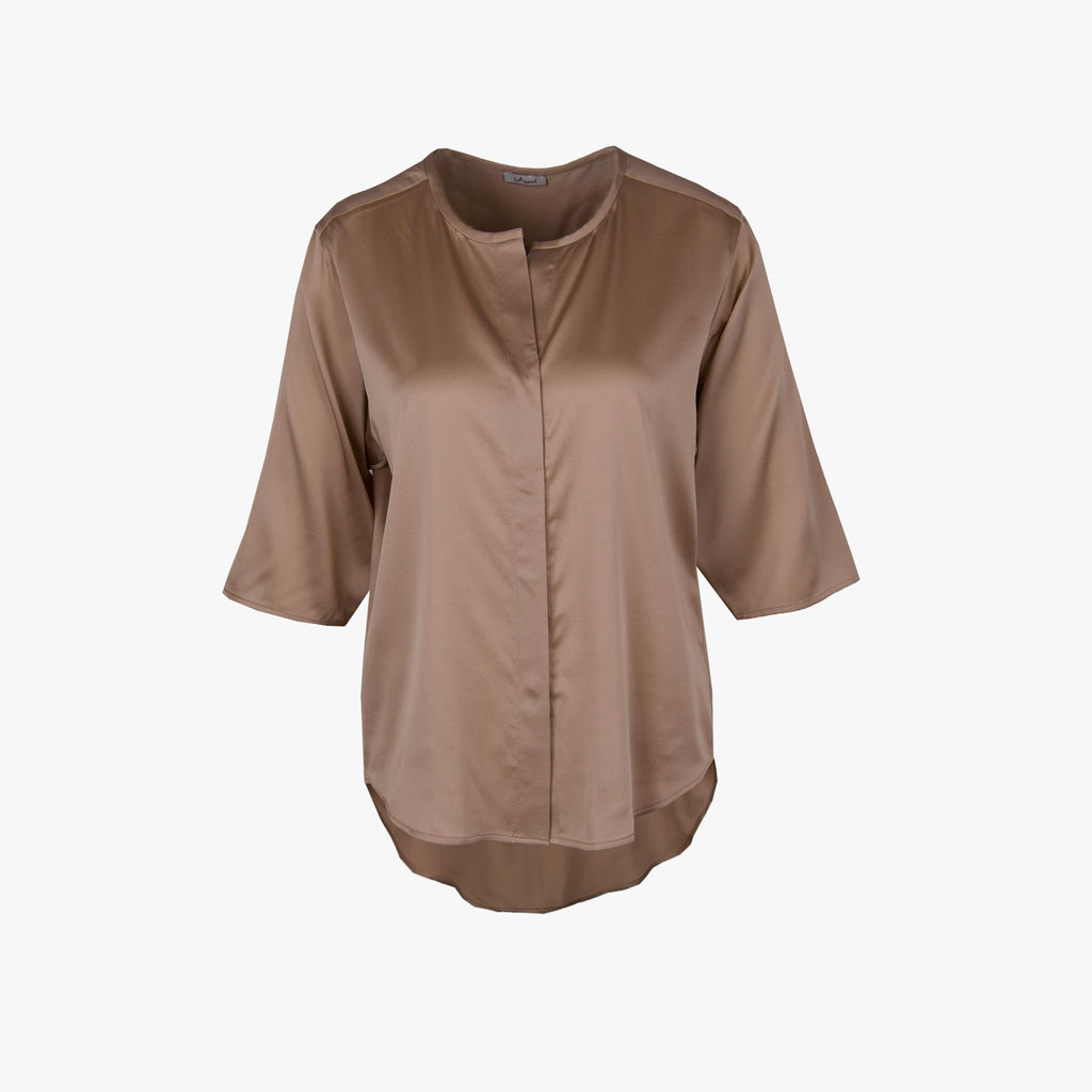 iheart Seidensatin Bluse | beige