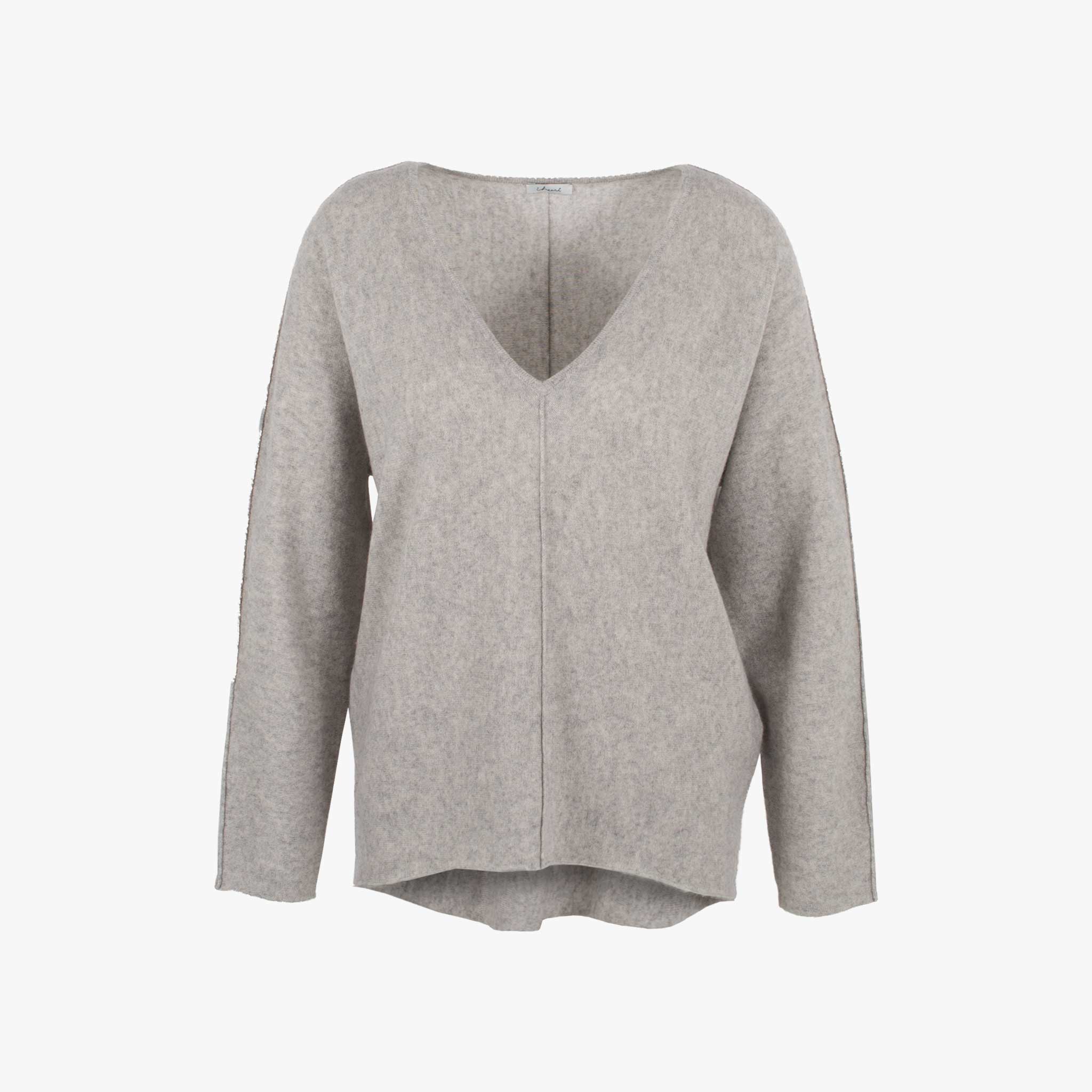 V-Pulli Mittelnaht | hellgrau