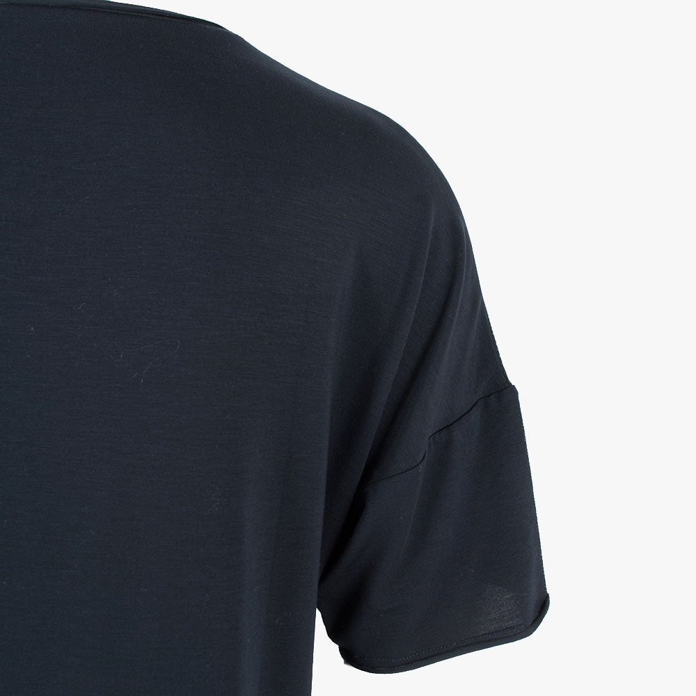 V-Shirt Materialmix, Detail | navy