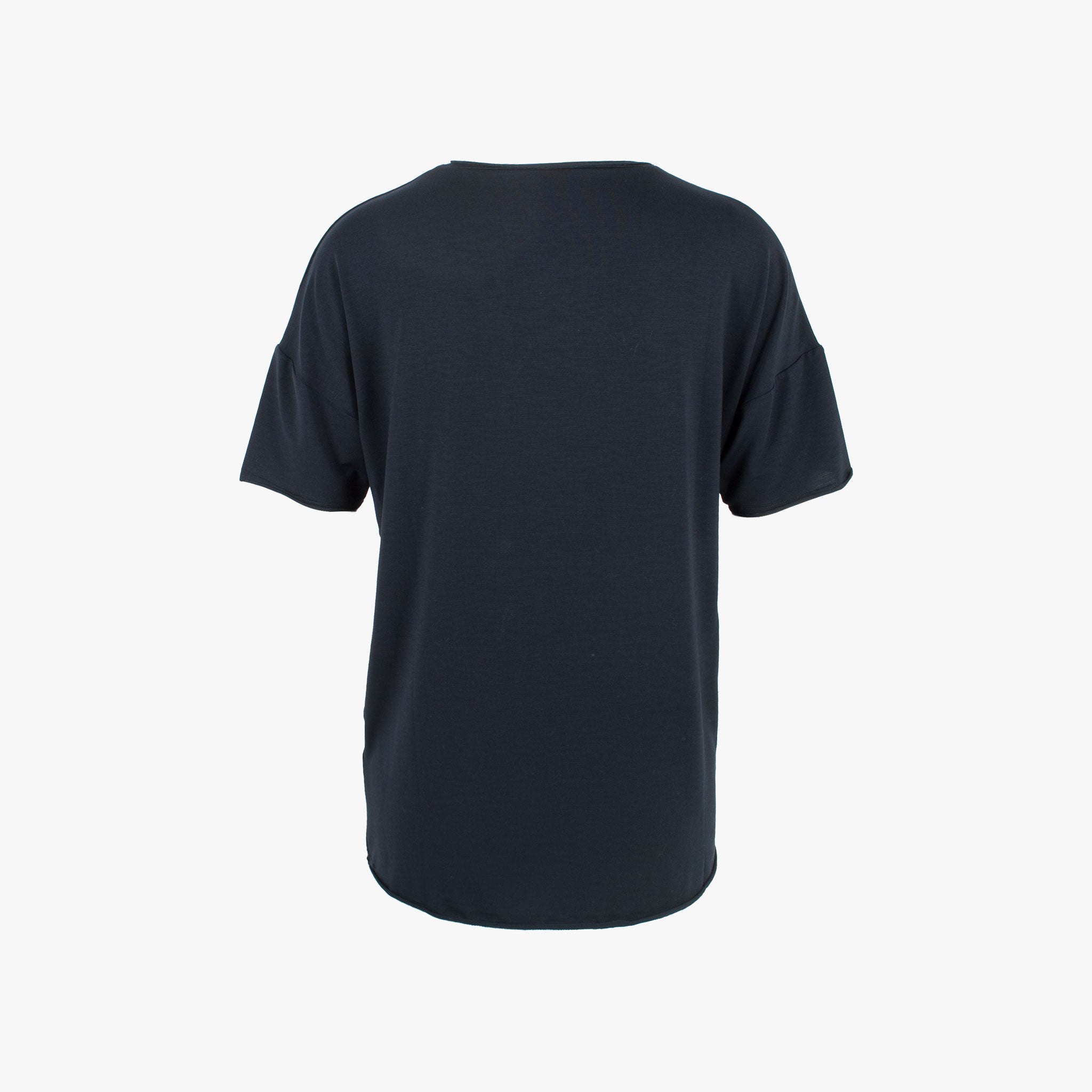 V-Shirt Materialmix, Rückenansicht | navy