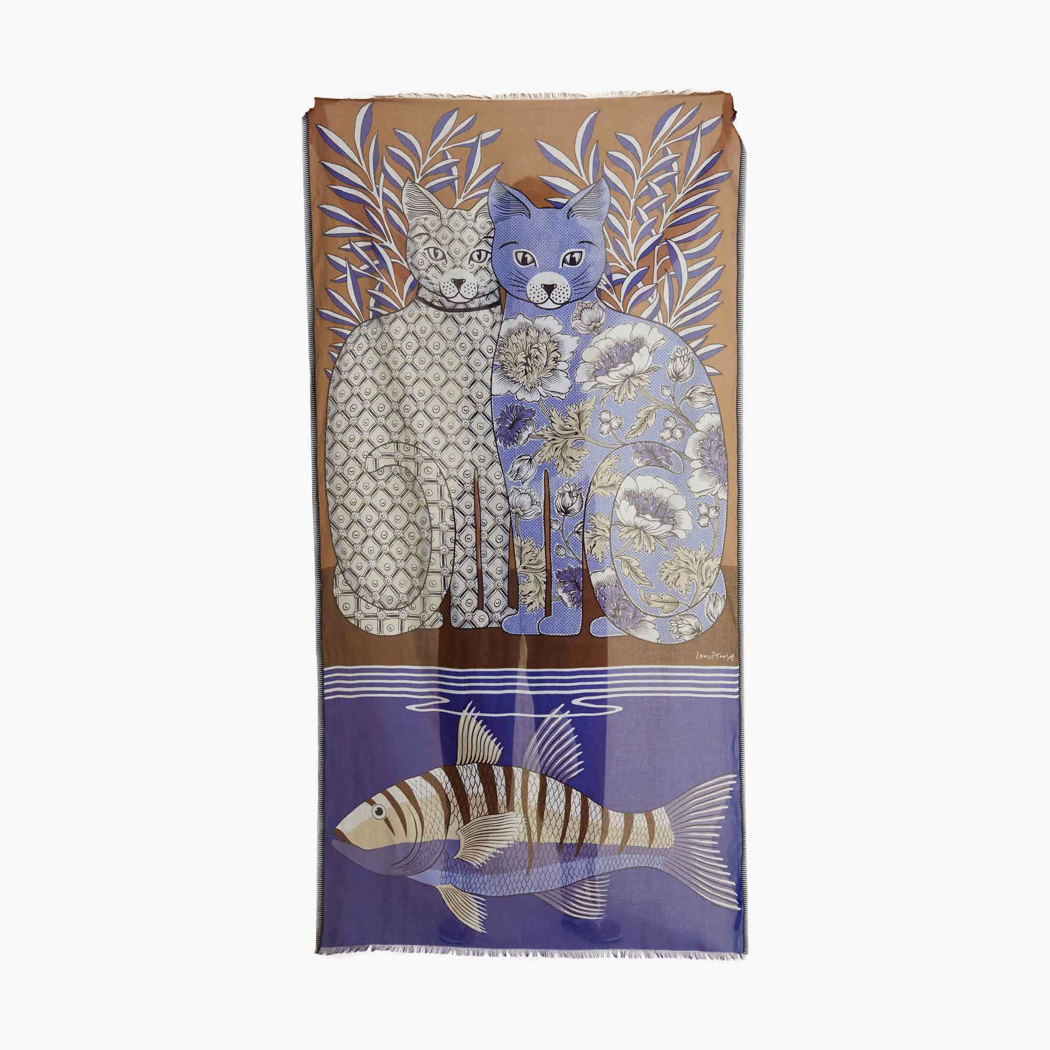 Inouitoosh Schal Cat&Fish | braun